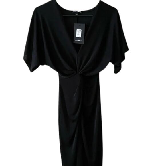 F.N. Boutique Full Grown Knot Dress in Black NWT Size Large - Picture 3 of 4